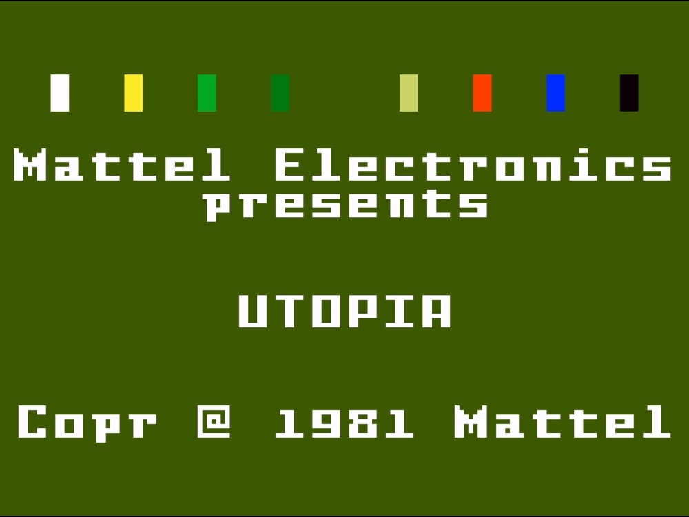 Title Screen of Utopia for Intellivision